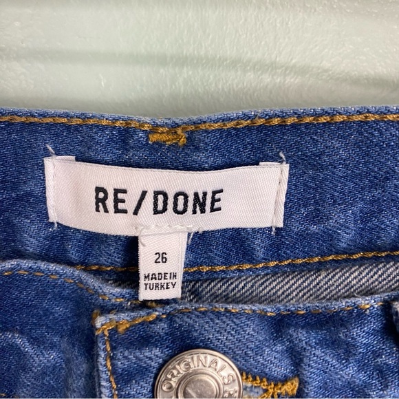Re/Done 90s High Rise Loose Denim Destroyed‎ Broken Blue Jeans Sz 26 - Picture 4 of 9